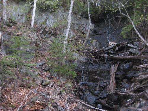 Water trickling down the cliff side