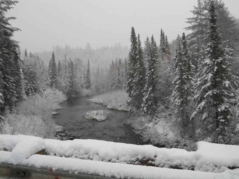 Wintery view of the Peshekee River