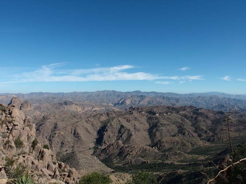Rugged Superstition Wilderness to the east