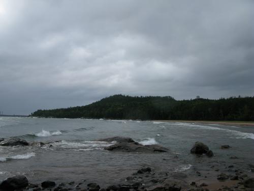 Cloudy waves along Wetmore Beach