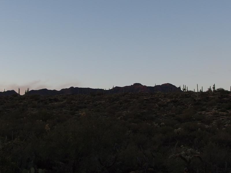 Distant ridgeline of Superstitions in the west