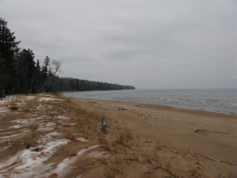 Looking south along the sandy 10 Mile Bay
