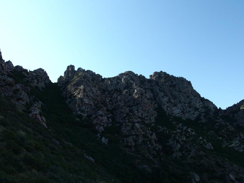 Below the rugged ridgeline