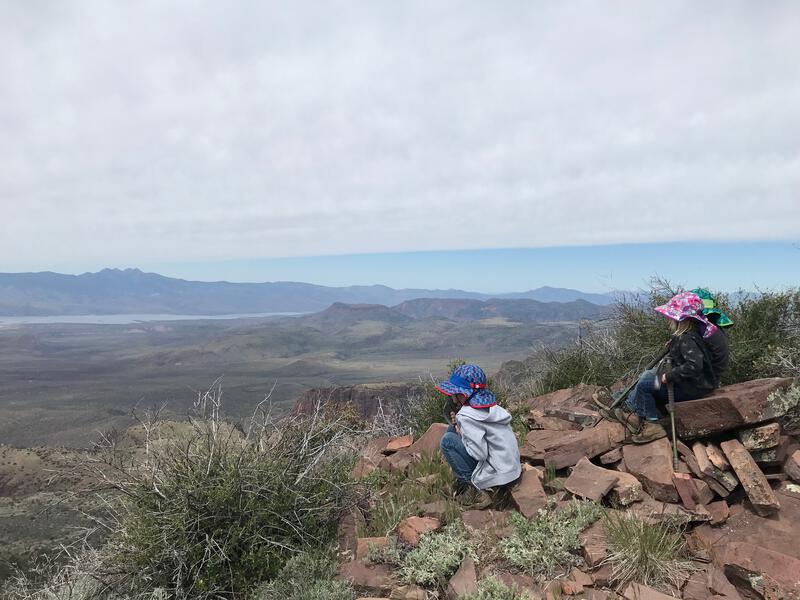 Enjoying the big views from the small peak