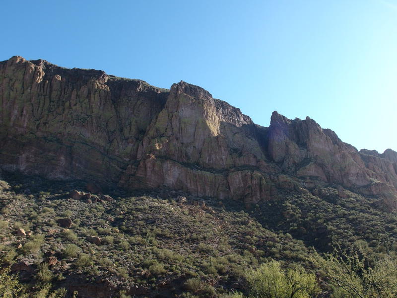 Harsh rock cliffs on the side of Geronimo