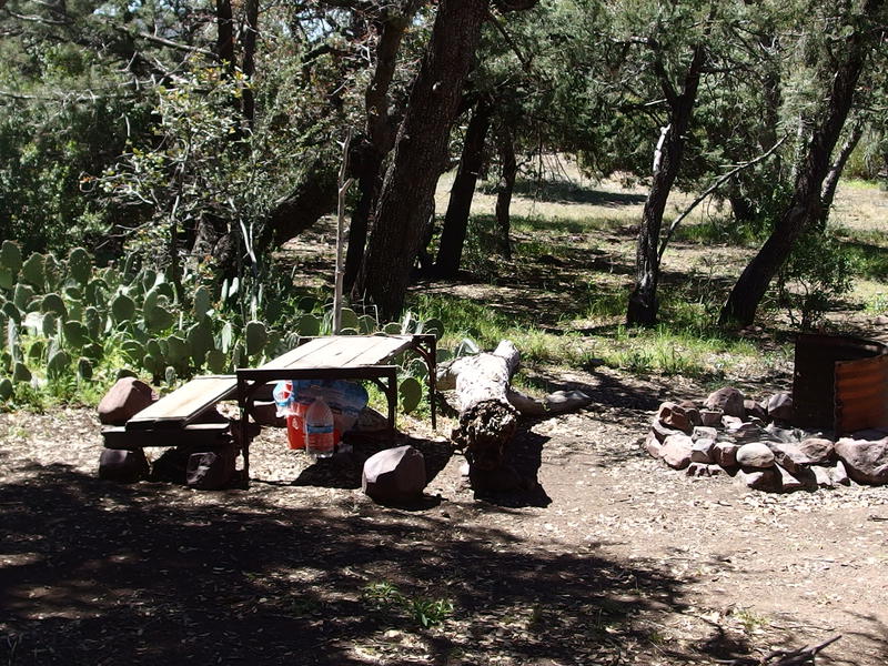 Chilson camp, with table and water cache