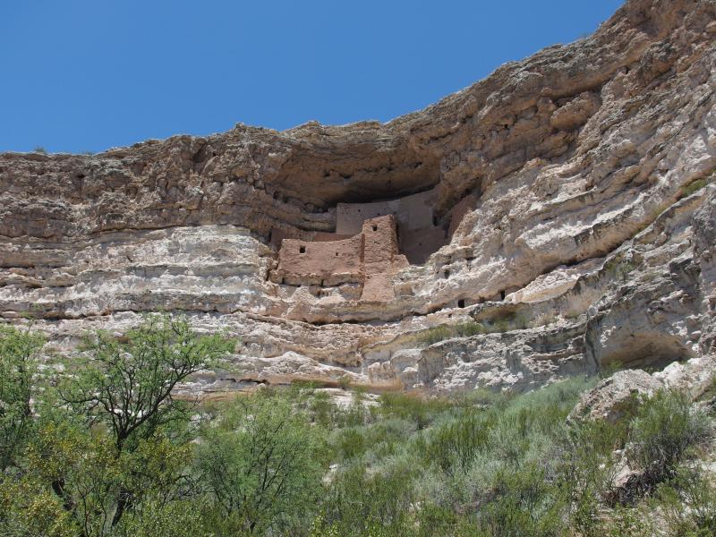 Old dwellings perched in the shallow cave