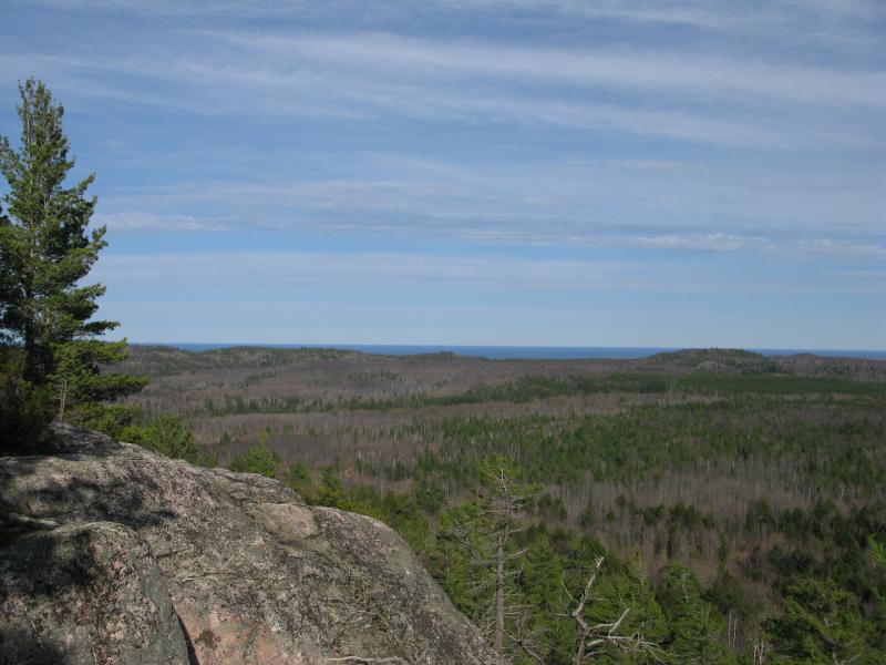 Lake Superior glimpsed to the north