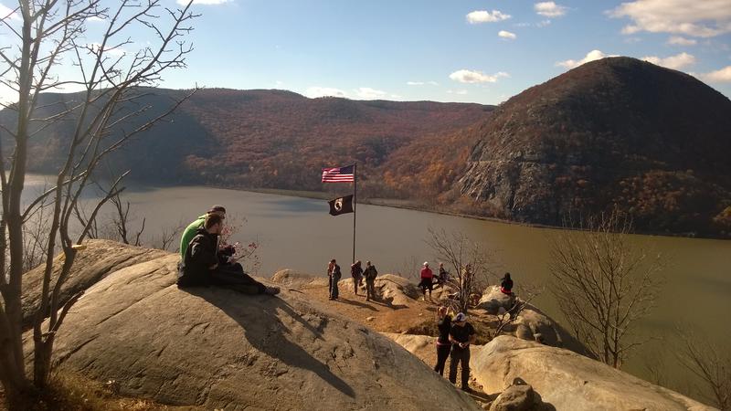 First overlook, complete with flags and lunch breaks