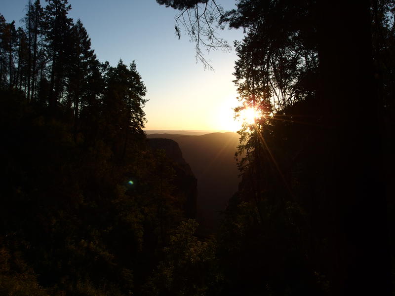 A brilliant sunrise from within Cold Spring Canyon