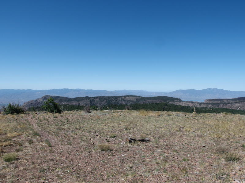 Superstitions, Roosevelt, and Four Peaks visible from peak