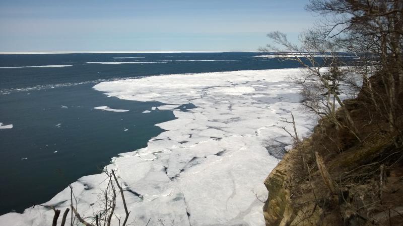 Open water close to the cliffs