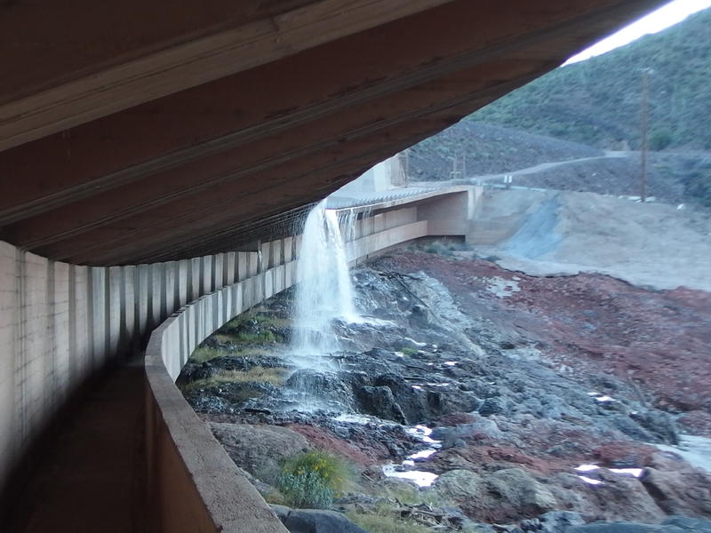 Walkway under the Horseshoe Dam spillway