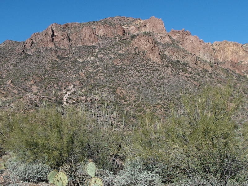 Nearby cliffs and ridges of Whiskey Spring Mountain