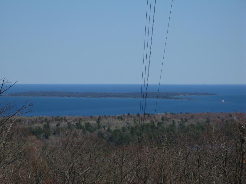 Closer look at Manitou Island in the distance