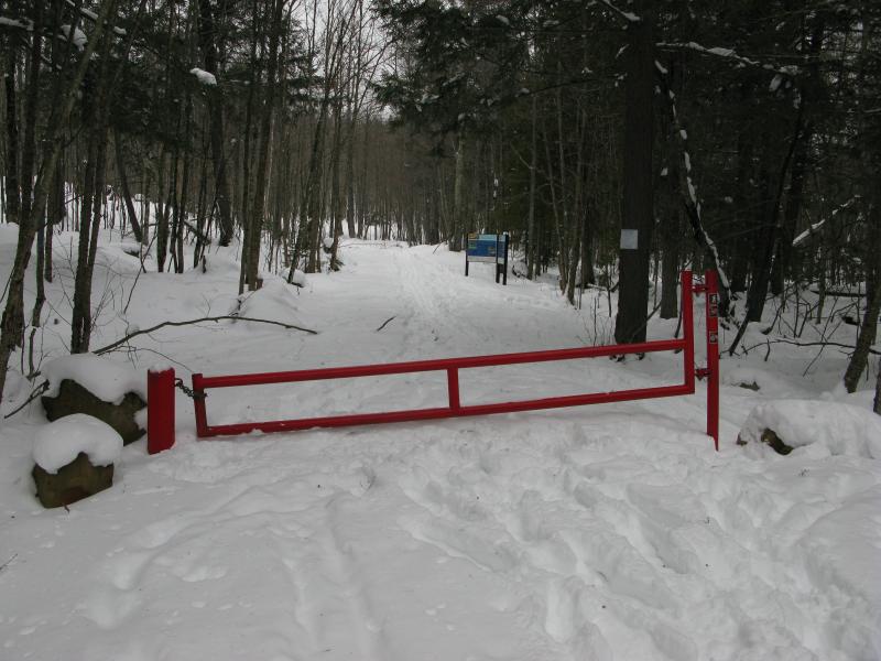 Gated road near the parking area