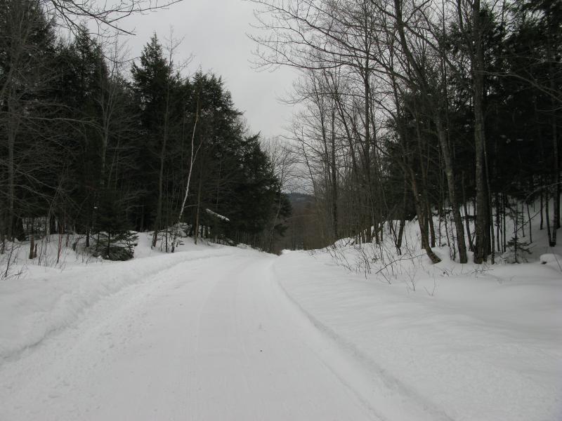 Narrow snowy Erick's Road