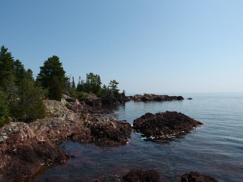 Rugged rocks along the point