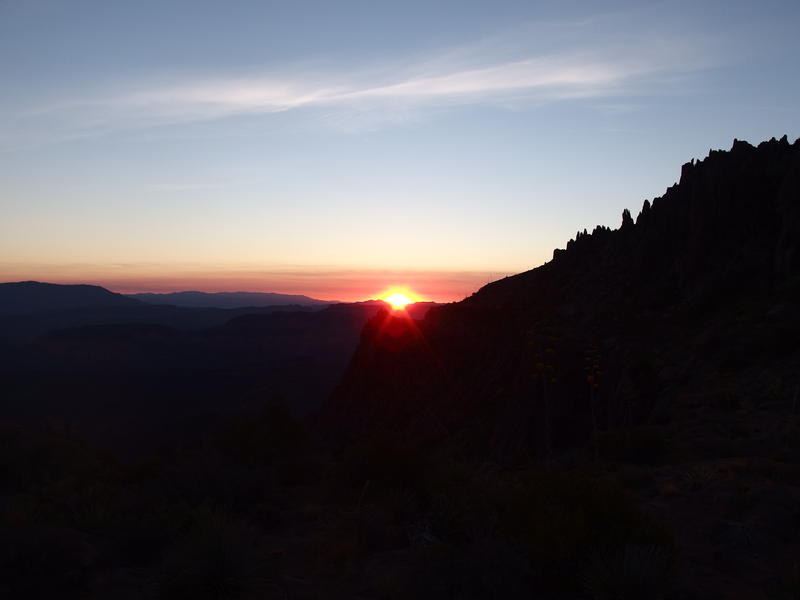 Watching the sun rise from Ship Rock