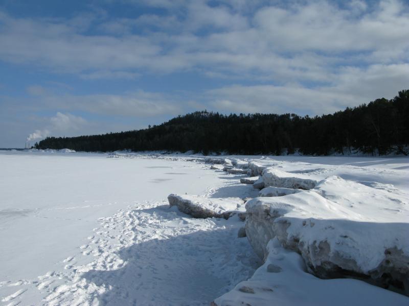 The dirty, icy ridgeline