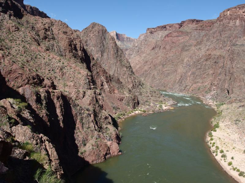 The wide, green waters of the Colorado River