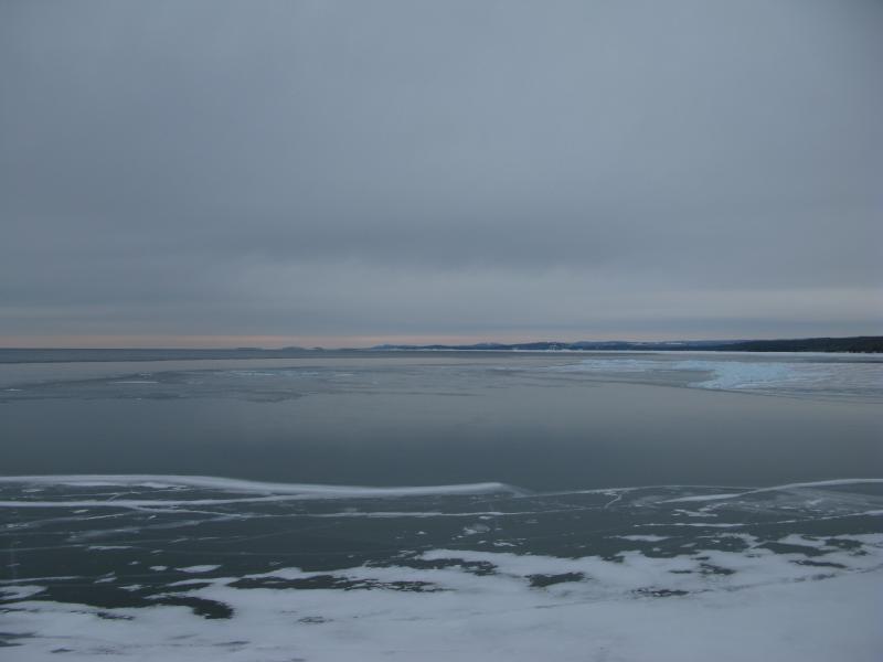 Looking south over the clear ice