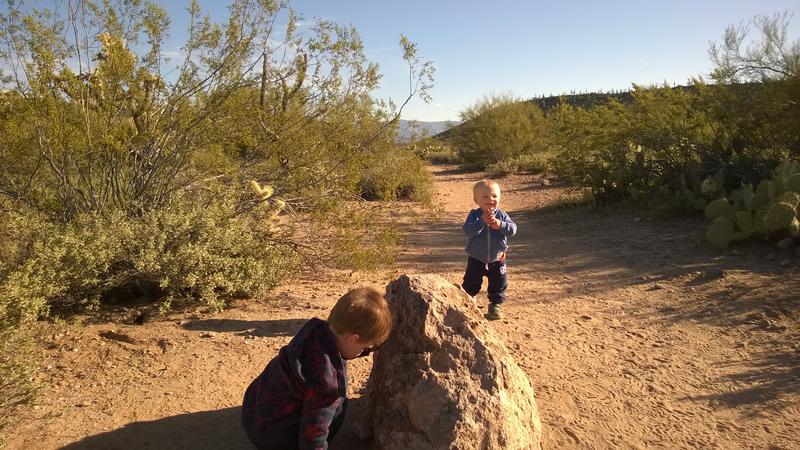 Noah and Thomas playing in Garden Valley