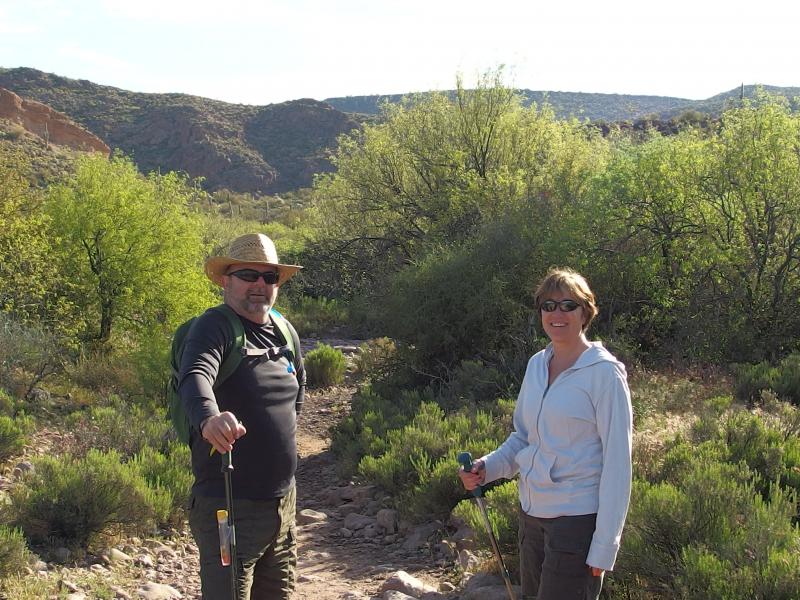 Parents on the desert trail