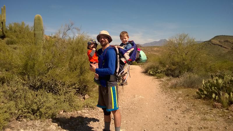 Three Emerick boys on the trail