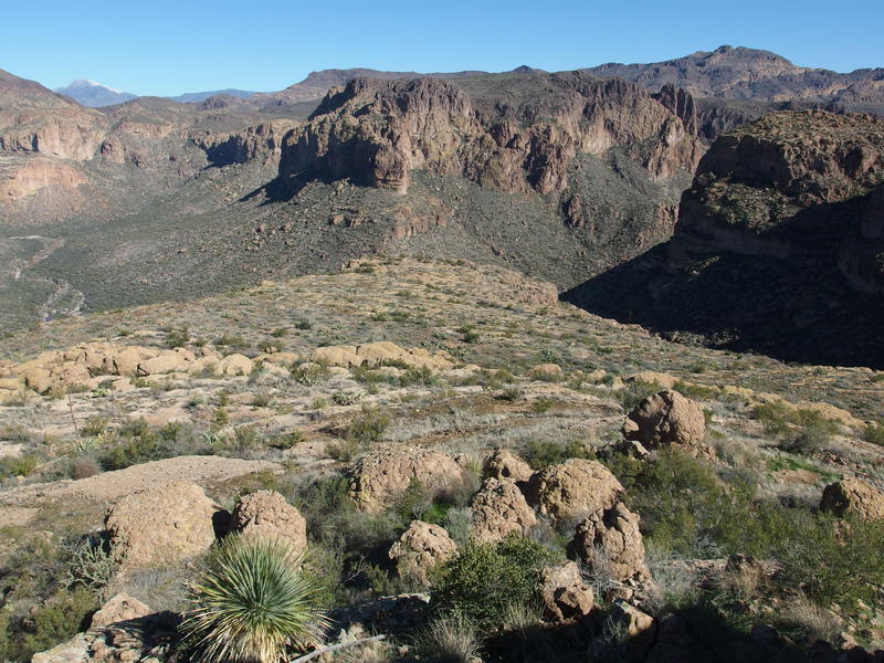 Looking down the last descent to the tip