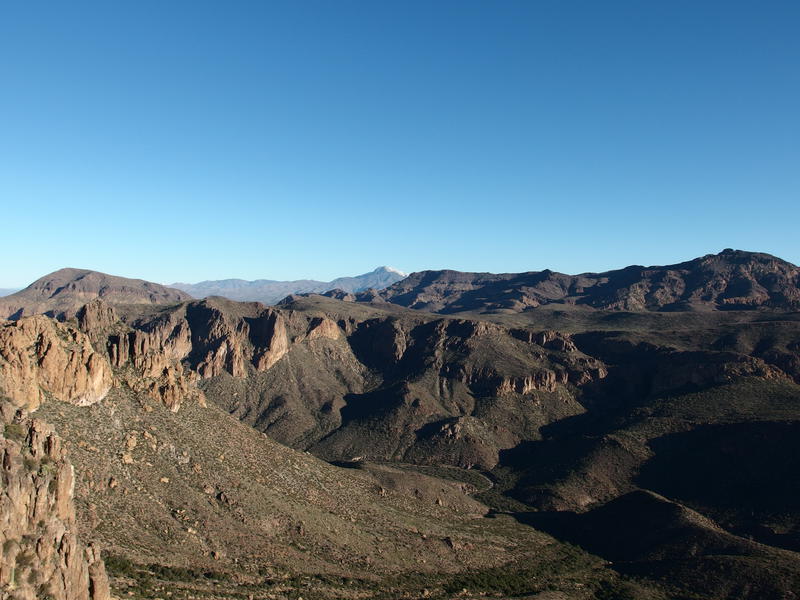 North views of Malapais, Four Peaks, and Tortilla Peak