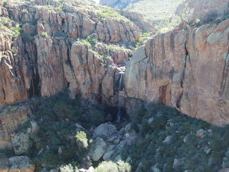 The waterfall draining Hidden Valley