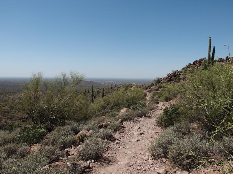 The rocky trail down