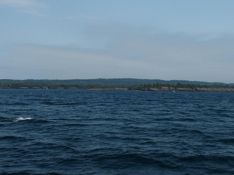 First view of Isle Royale and Rock Harbor Lodge