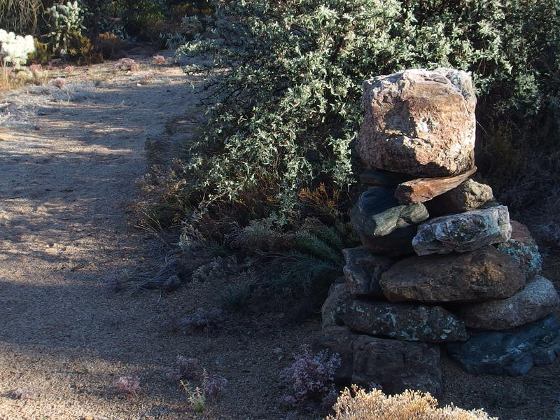 Giant cairn along the path