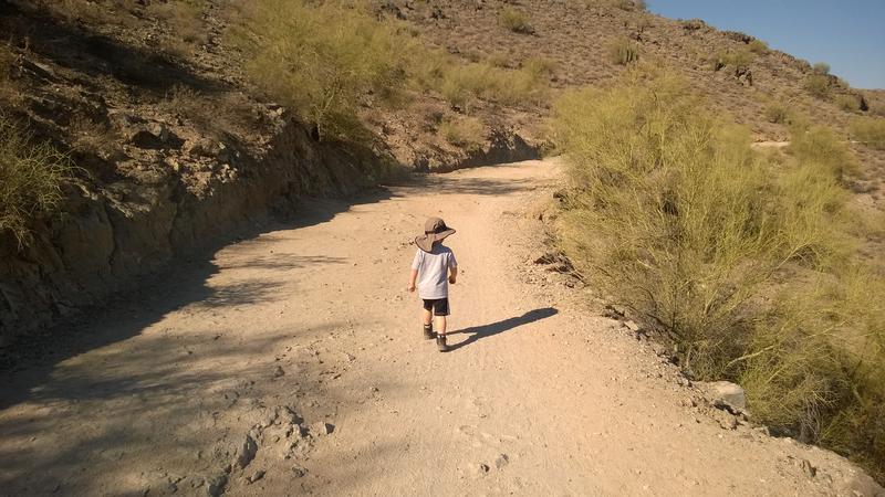 Noah trudging up National Trail