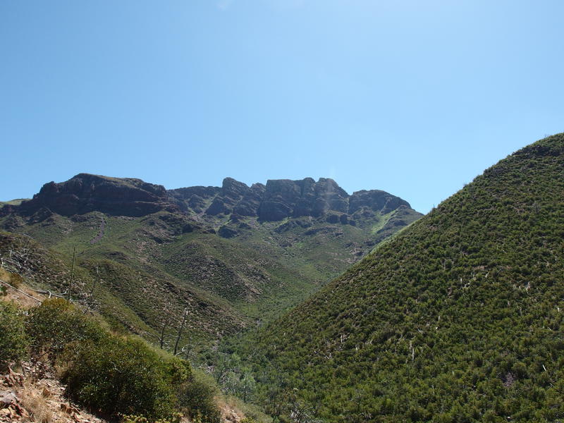 Rugged chunks of Mazatzal Peak above