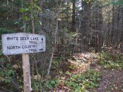 Sign for the North Country Trail split