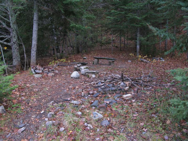 Well-used campsite near the lake