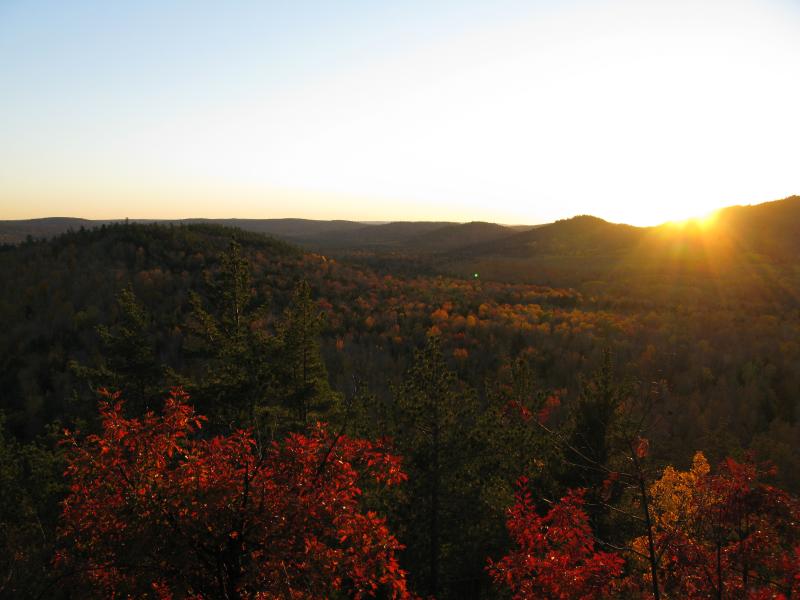 Sunset between Mount Homer and Burnt Mountain