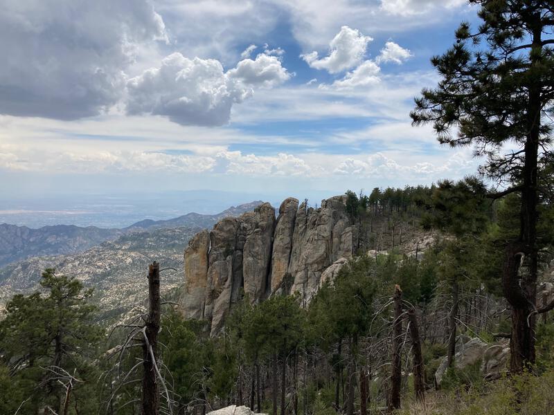 Unique finger rocks along the ridge