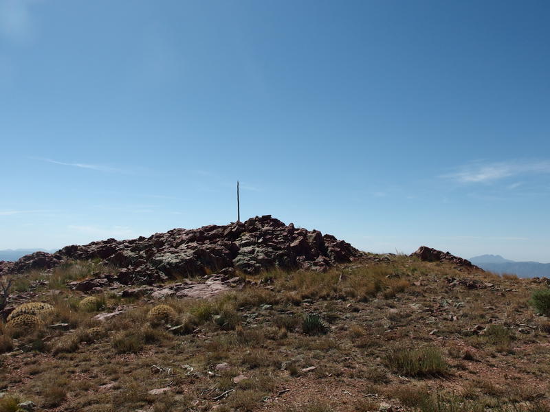 Lonely stick marking the summit