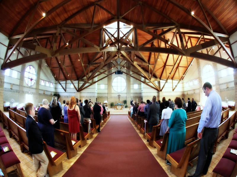 Fish-eyed view of the long ceremony