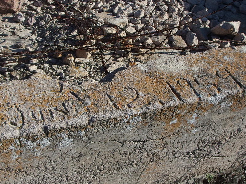 Date engraved on the cement water trough
