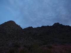 Dark clouds hanging over the peaks