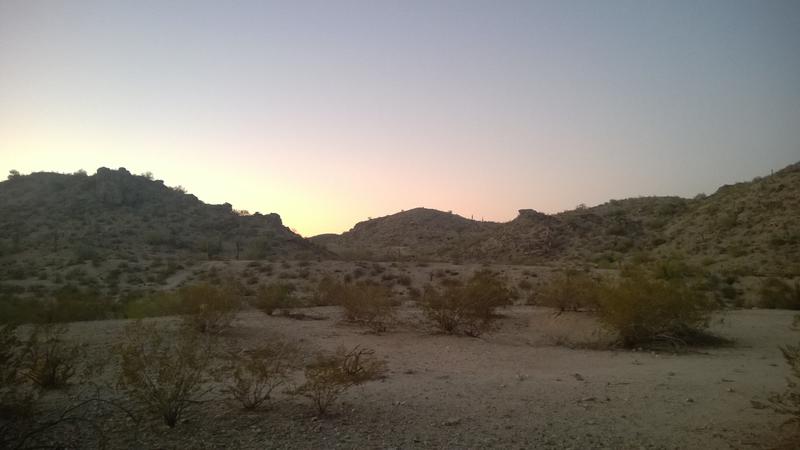 Last view back at the foothills of South Mountain