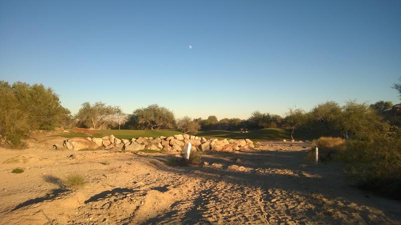 Golf course next to the trail