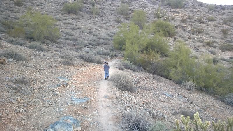 Noah doing a good job sticking to the trail