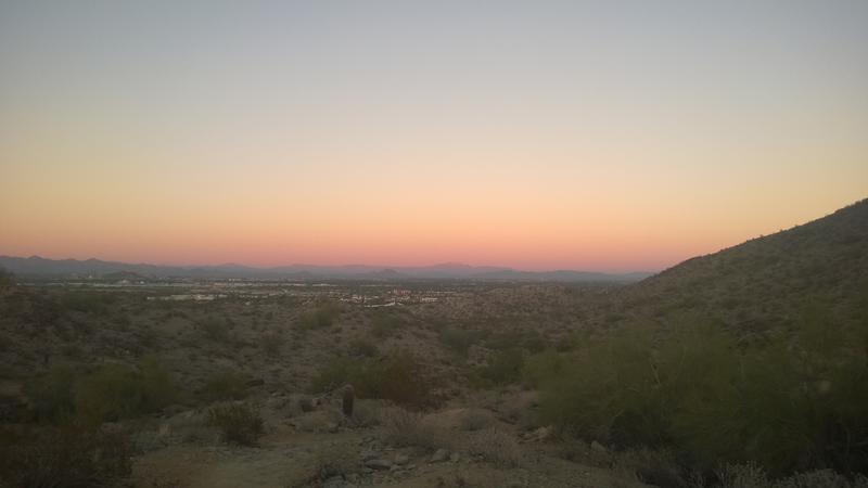 Pink skies over Four Peaks