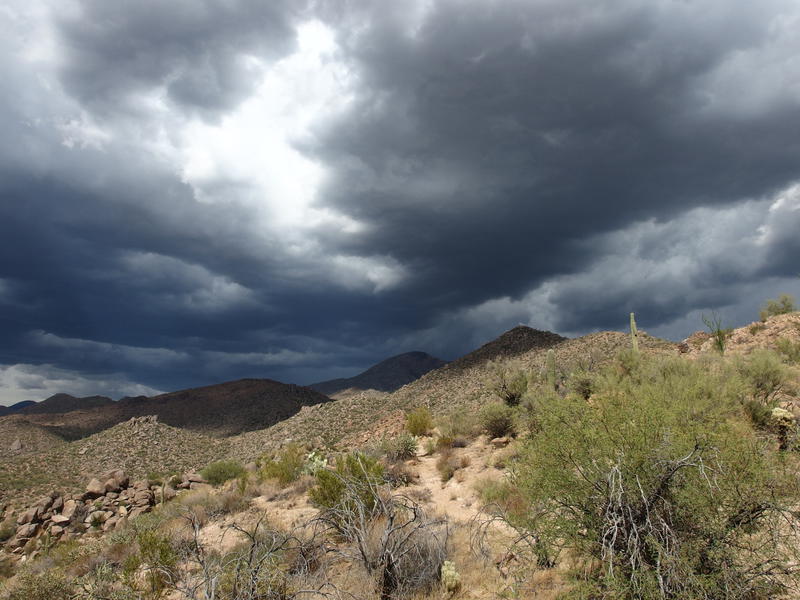 Darker clouds rising over Boulder Mountain